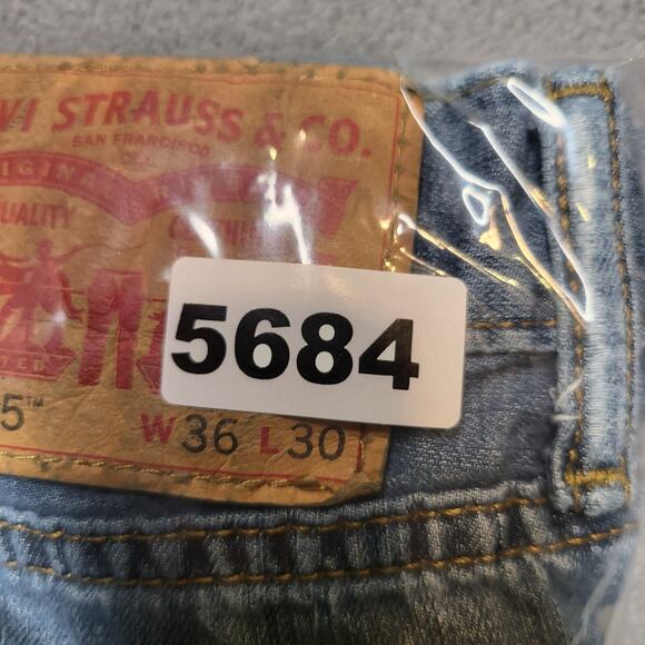 Levi's 505 Jeans Mens 34x26 Blue Regular Fit Straight Leg Distressed Denim - Picture 12 of 12